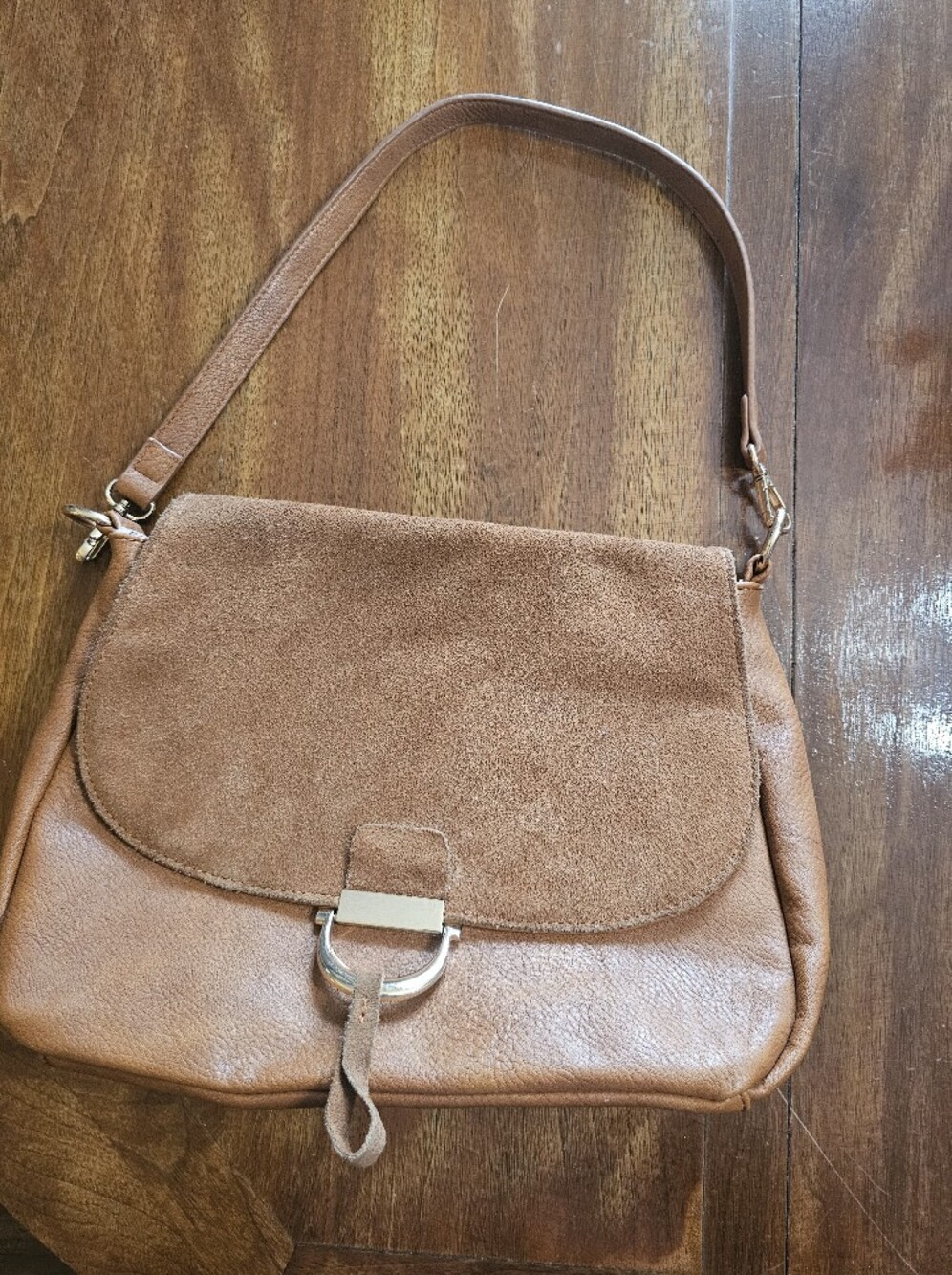 Moda Luxe Brown Bag With  Suede Accent
